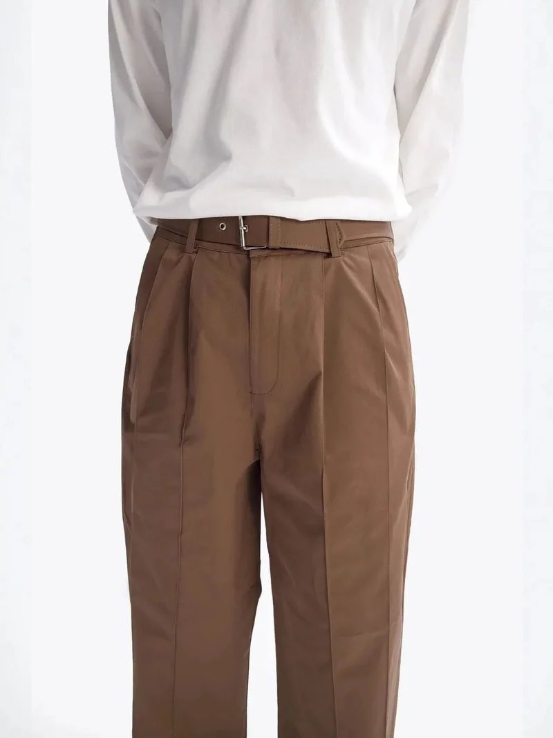 Giesto GIESTO High Waist Wide Leg Pants with Belt